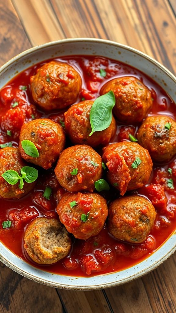 Keto Meatballs in Marinara Sauce  