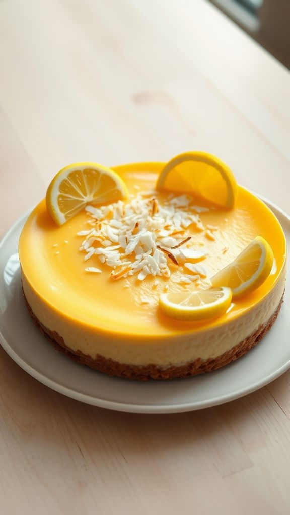 Lemon Coconut Vegan Cheesecake