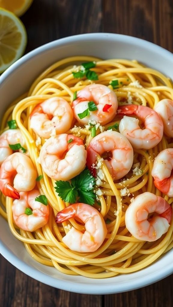 Lemon Garlic Shrimp Pasta