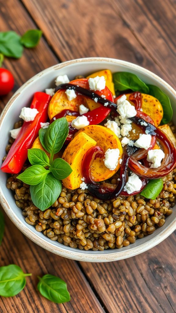 Lentil and Roasted Vegetable Grain Bowl