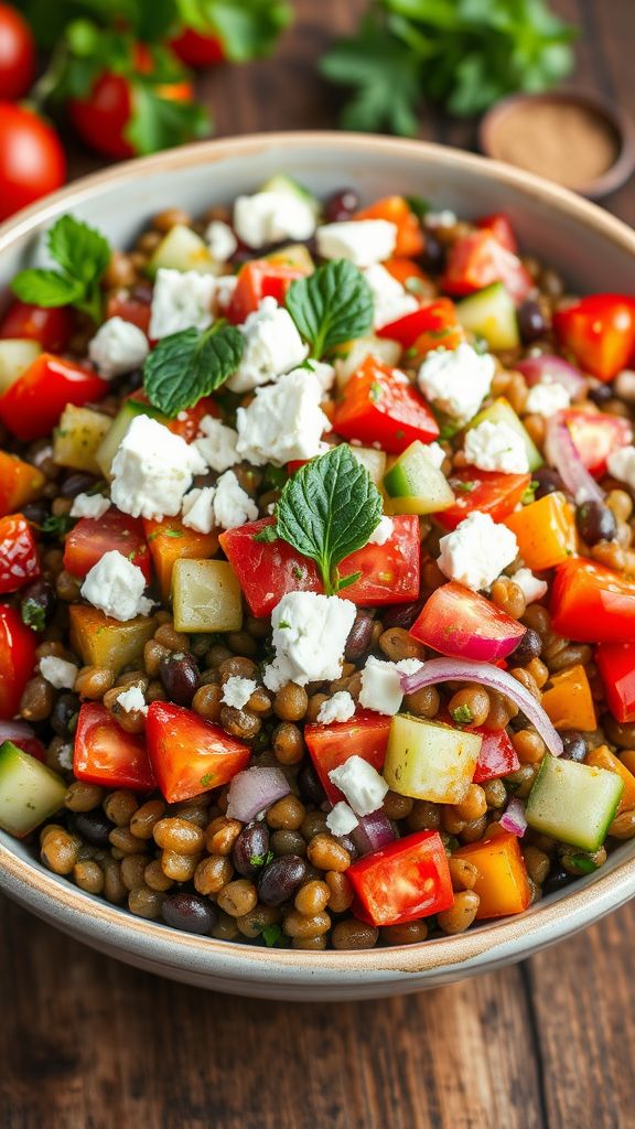 Lentil Salad with Feta and Herbs  