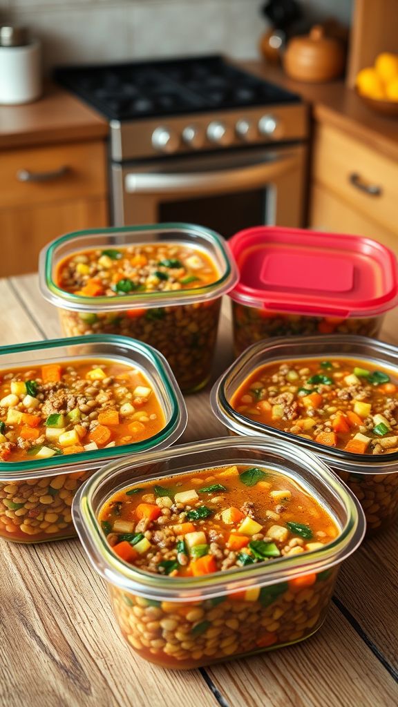 Lentil Soup Meal Prep Containers