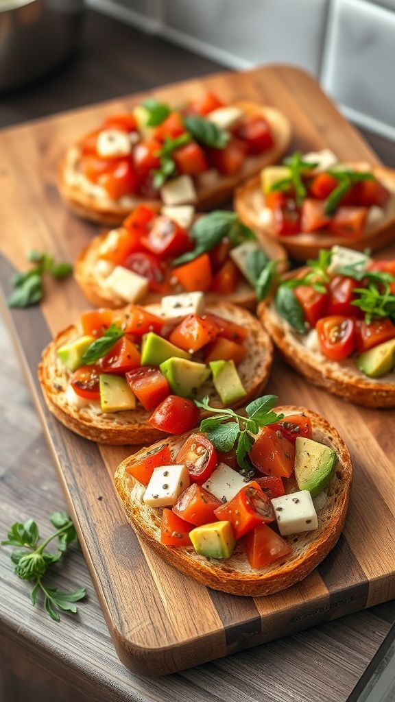 Loaded Bruschetta with Vegan Toppings Board