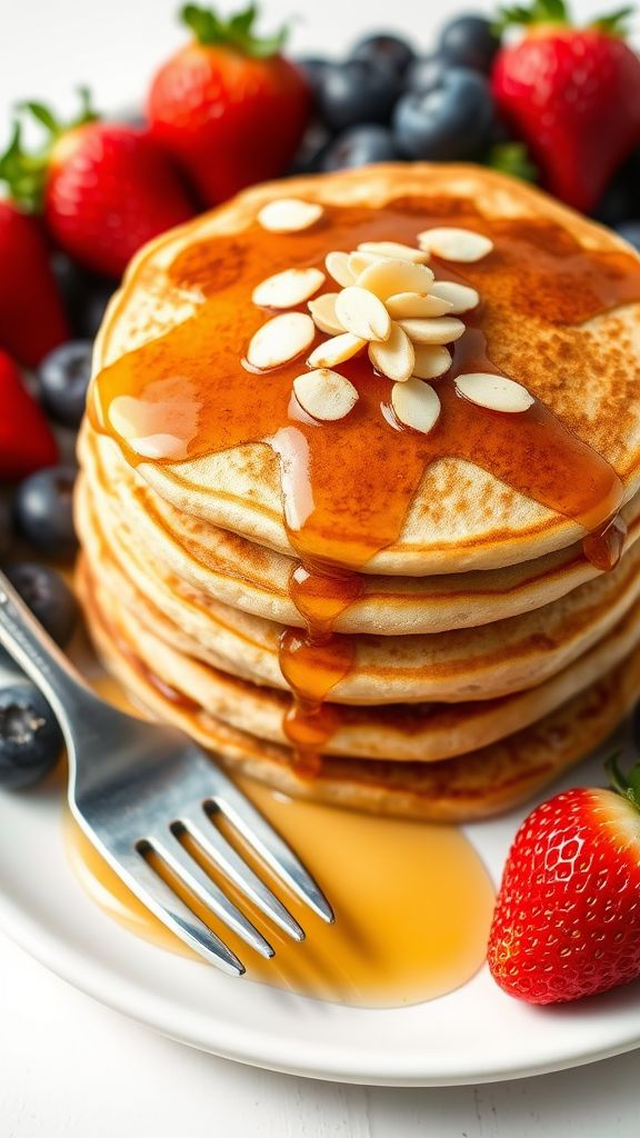 Maple Almond Protein Pancakes 