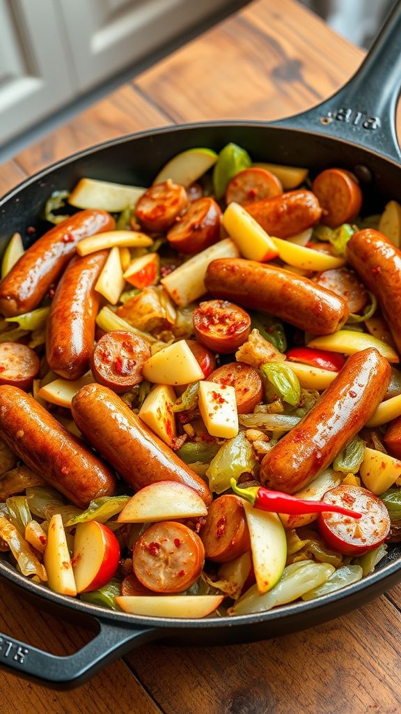 Maple-Apple Sausage and Cabbage Skillet