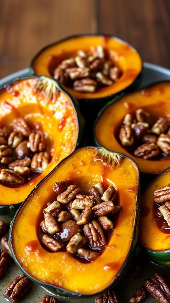 Maple Glazed Roasted Acorn Squash  