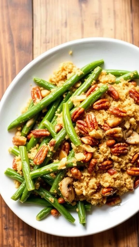 Maple Glazed Vegan Green Bean Bake