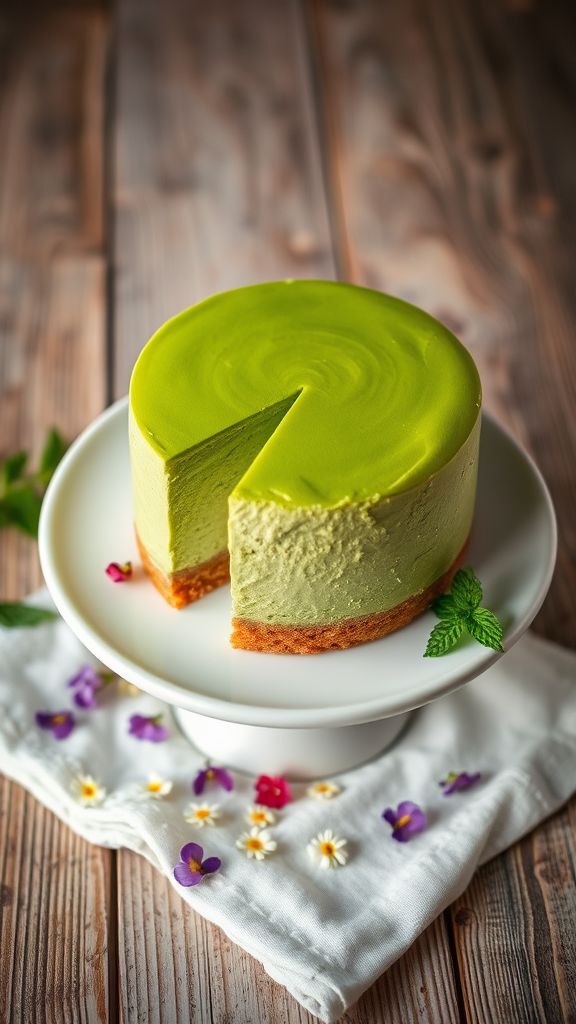 Matcha Green Tea Vegan Cheesecake