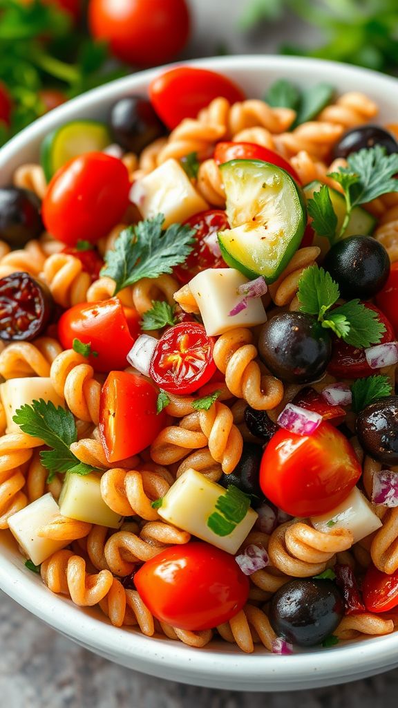 Mediterranean Bliss Vegan Pasta Salad