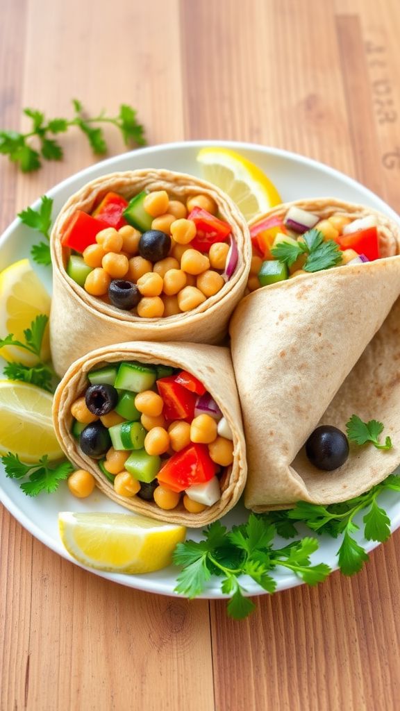 Mediterranean Chickpea Salad Wraps