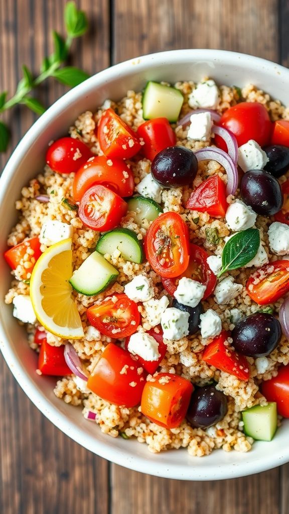 Mediterranean Quinoa Salad with Lemon Dressing