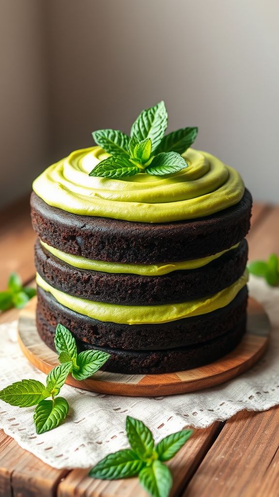 Minty Fresh Vegan Chocolate Cake with Avocado Frosting  