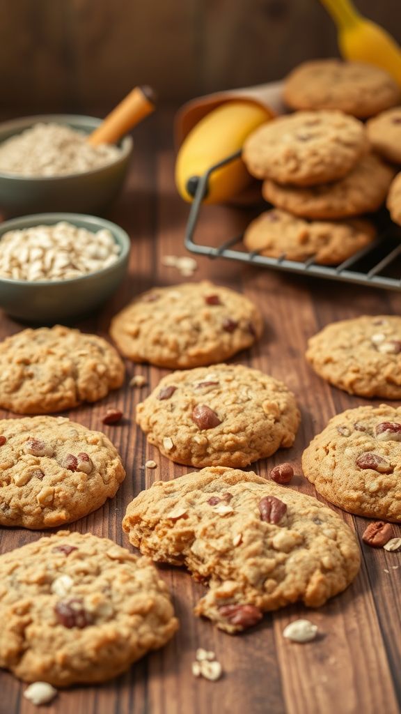 Nutty Banana Oatmeal Cookies