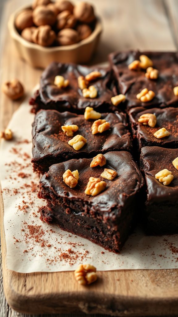 Nutty Walnut Vegan Brownies