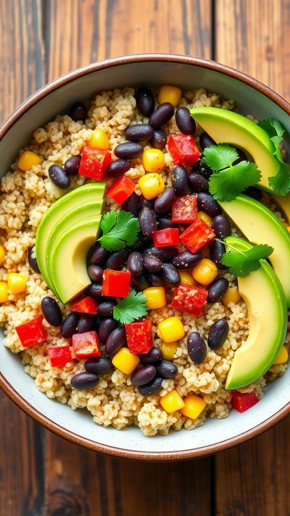 One-Pan Quinoa and Black Bean Bowl