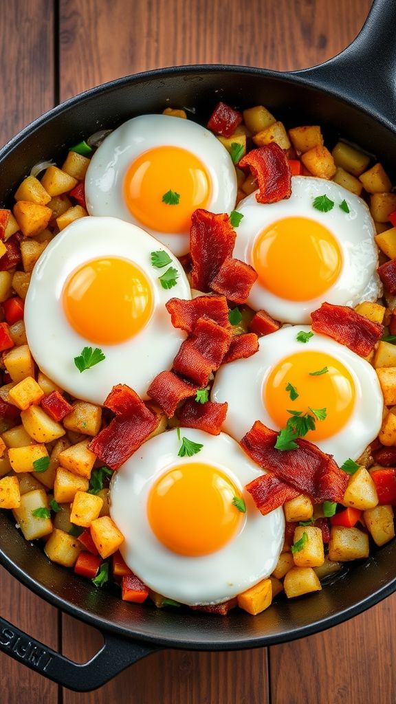 One-Pot Breakfast Skillet with Eggs and Bacon