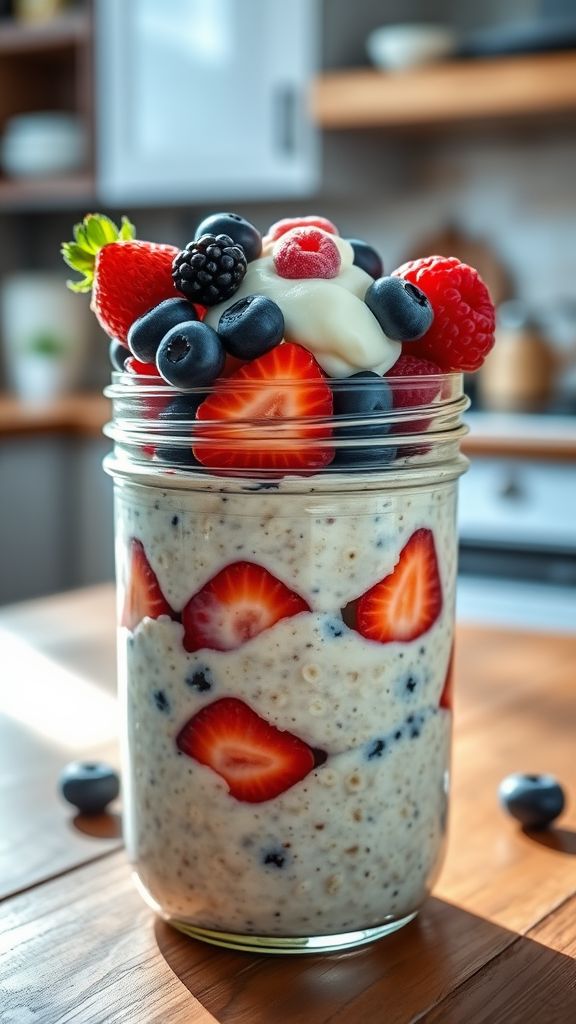 Overnight Oats with Fresh Berries