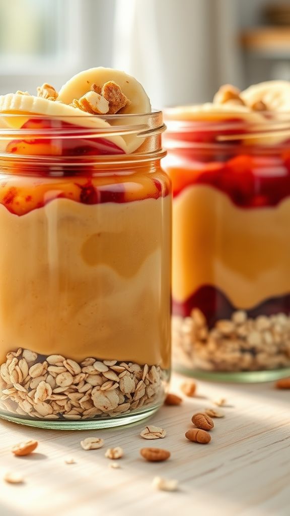 Peanut Butter and Jelly Overnight Oats