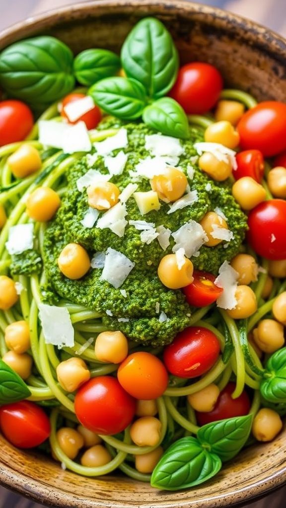 Pesto Zucchini Noodle Salad