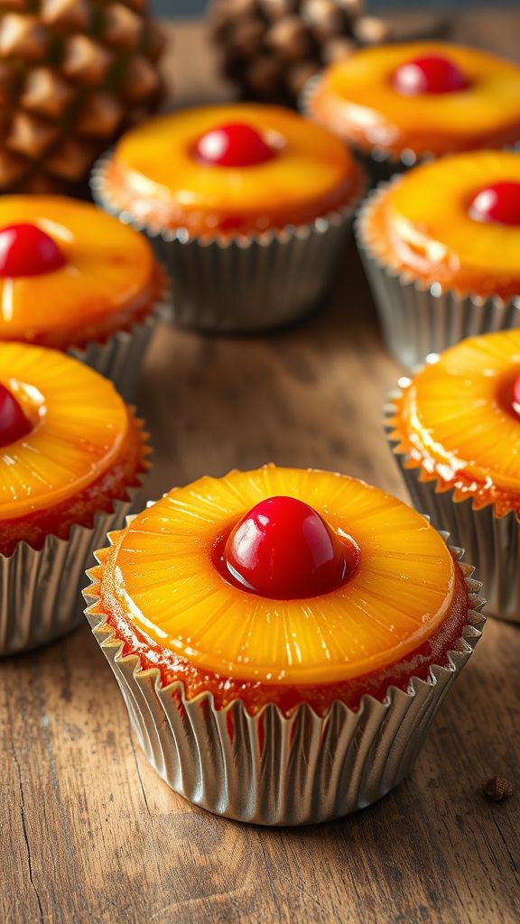 Pineapple Upside-Down Cakes in Foil  