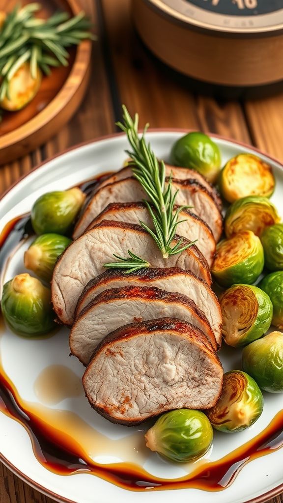 Pork Tenderloin with Roasted Brussels Sprouts  