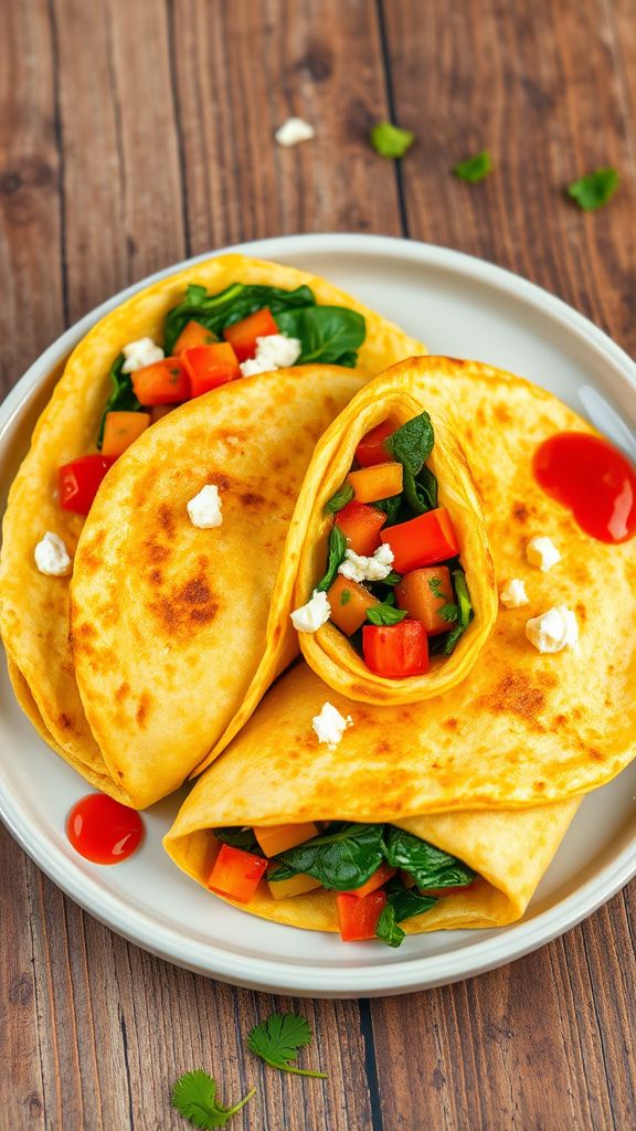 Protein-Packed Veggie Omelette Wraps