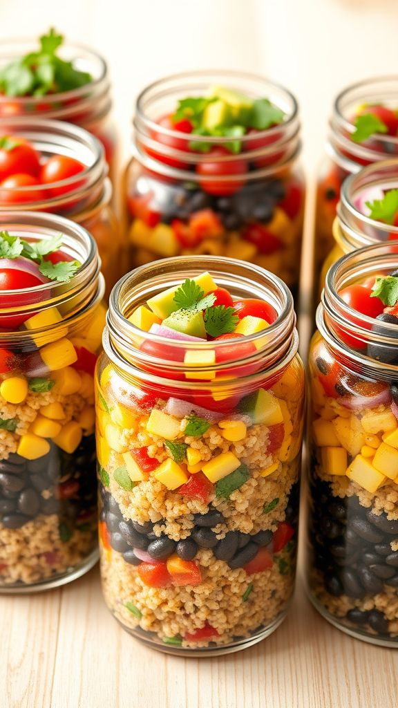 Quinoa and Black Bean Salad Jars