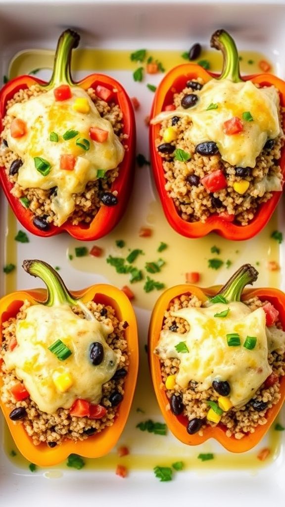 Quinoa and Black Bean Stuffed Peppers  