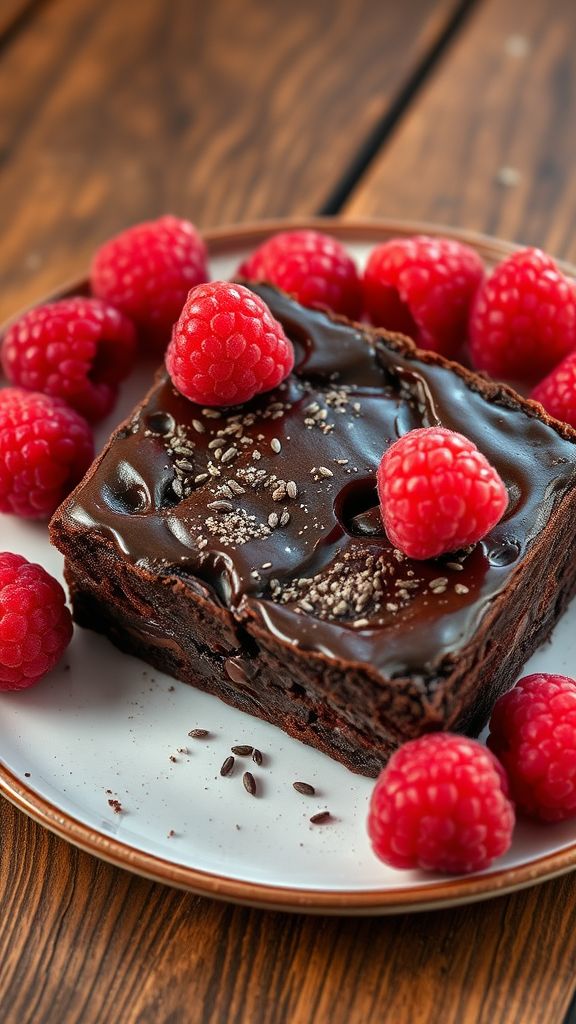 Raspberry Chia Seed Brownies