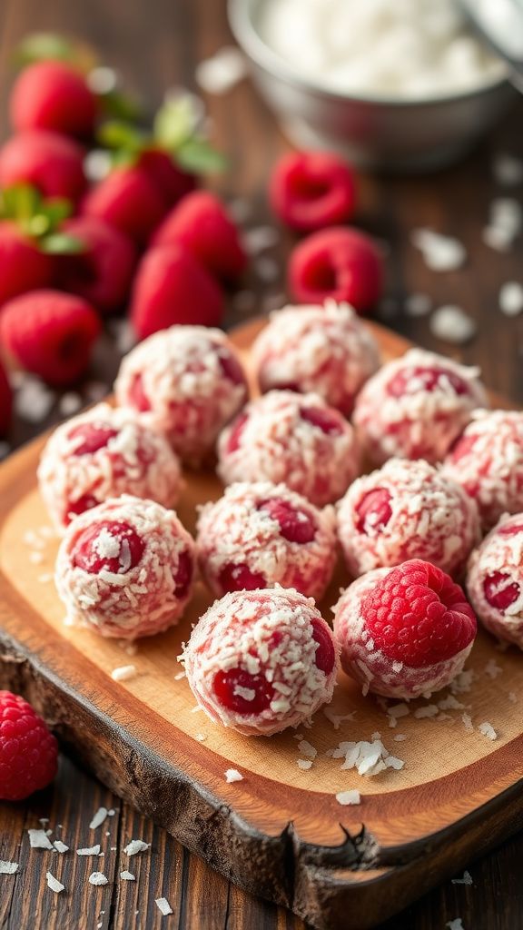 Raspberry Coconut Energy Bites