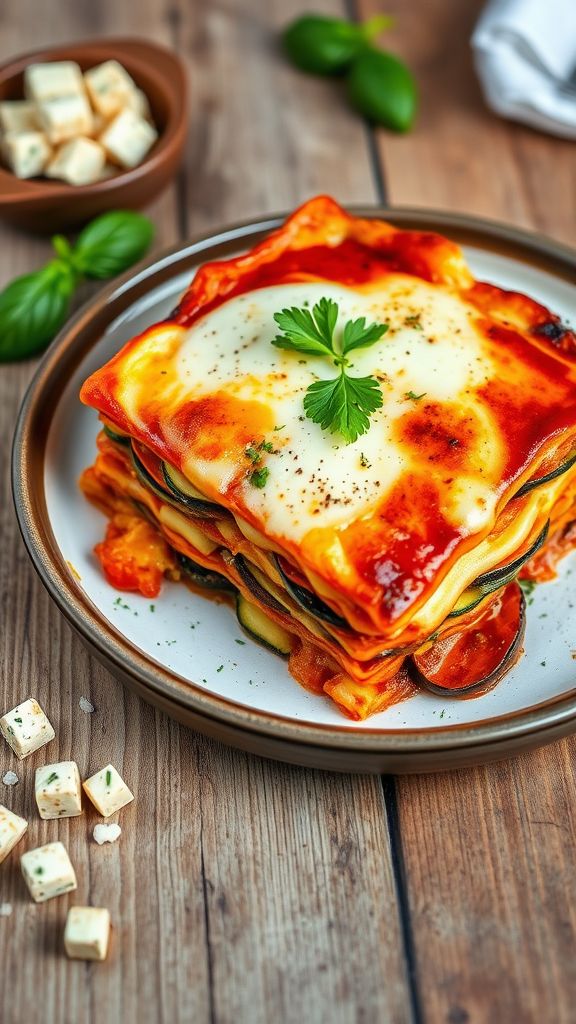 Ratatouille Lasagna with Herb Tofu  