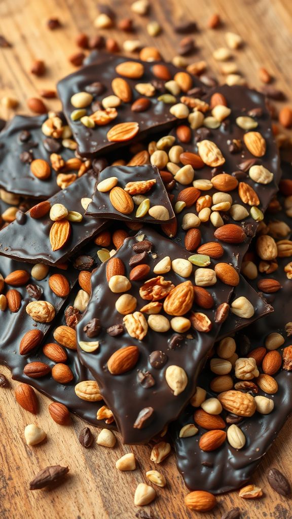 Raw Chocolate Bark with Nuts and Seeds  