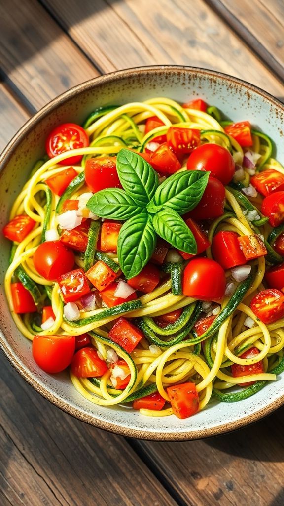 Refreshing Raw Zucchini Noodles