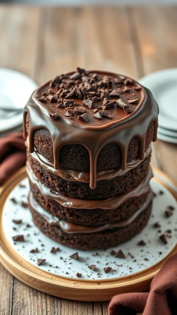 Rich Almond Flour Chocolate Layer Cake  