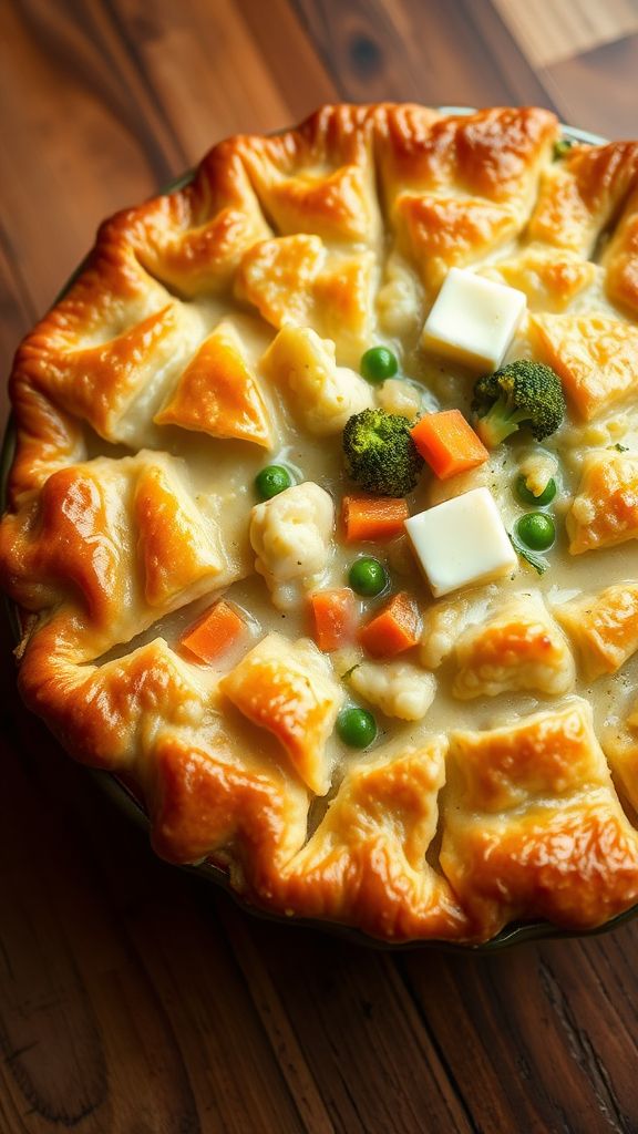 Rich Cauliflower and Broccoli Pot Pie  