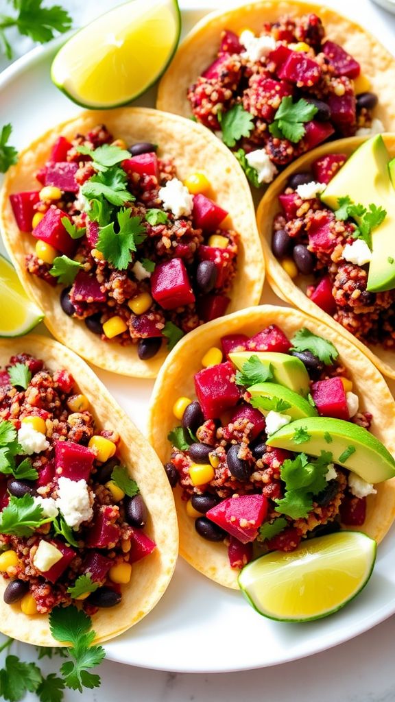 Roasted Beet and Quinoa Tacos  