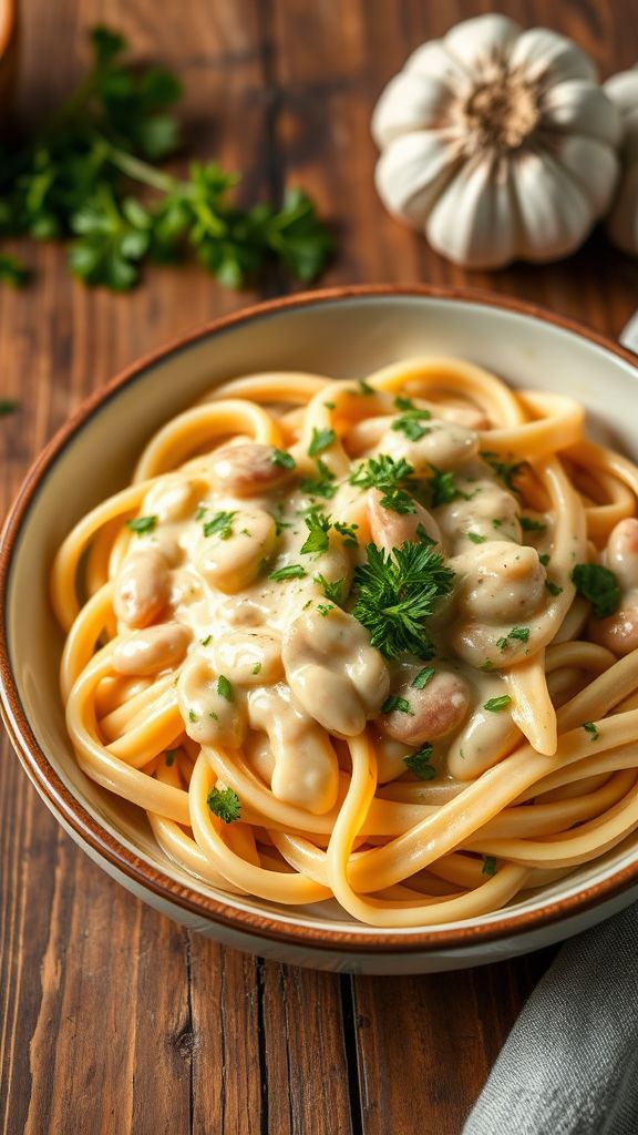 Roasted Garlic & White Bean Alfredo