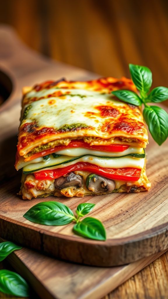 Roasted Vegetable and Pesto Lasagna  