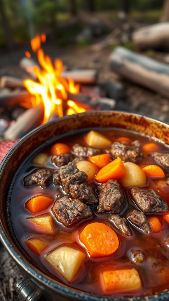 Rustic Dutch Oven Beef Stew for the Great Outdoors  