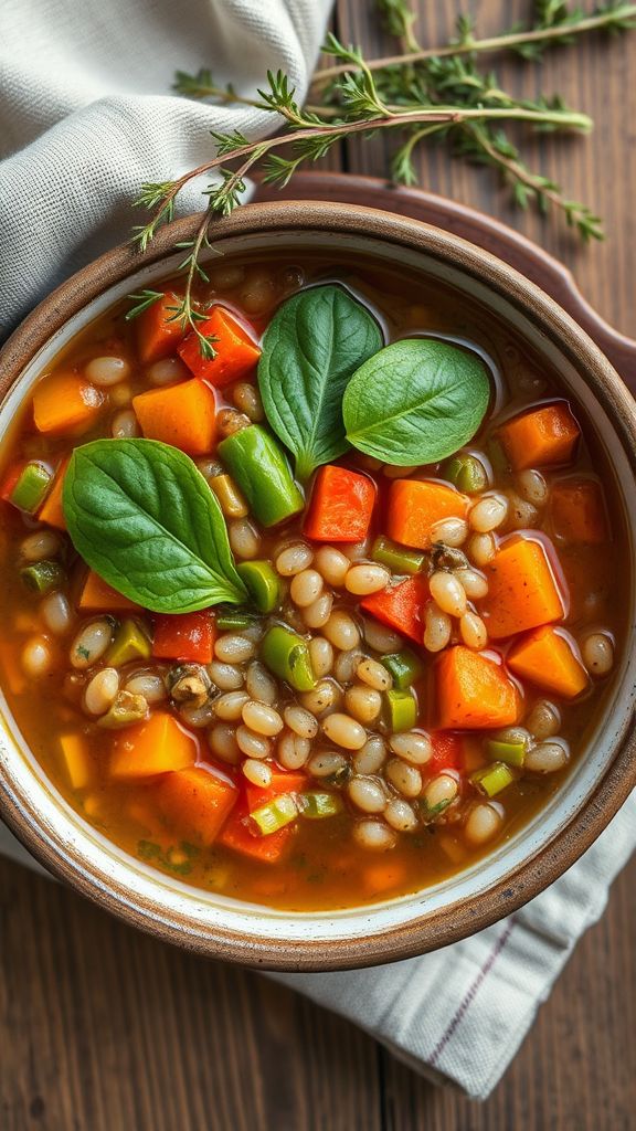 Rustic Vegetable Barley Soup  