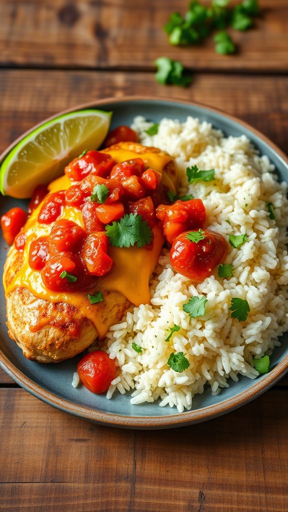 Salsa Chicken with Cilantro Lime Rice