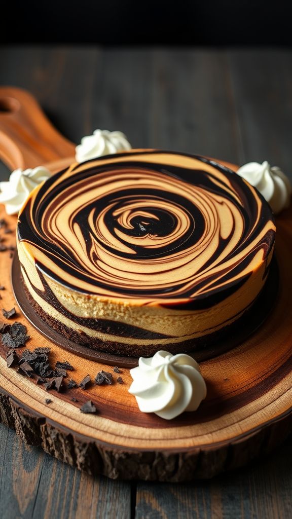 Satisfying Swirled Chocolate Cheesecake