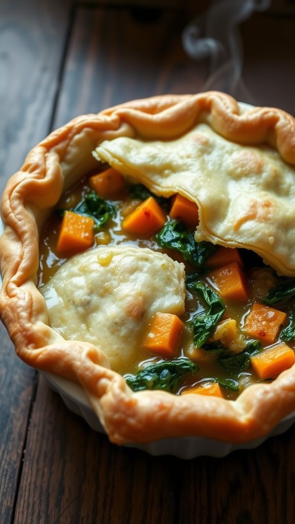 Savory Butternut Squash and Kale Pot Pie  