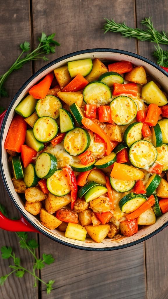 Savory Dutch Oven Vegetable Bake  