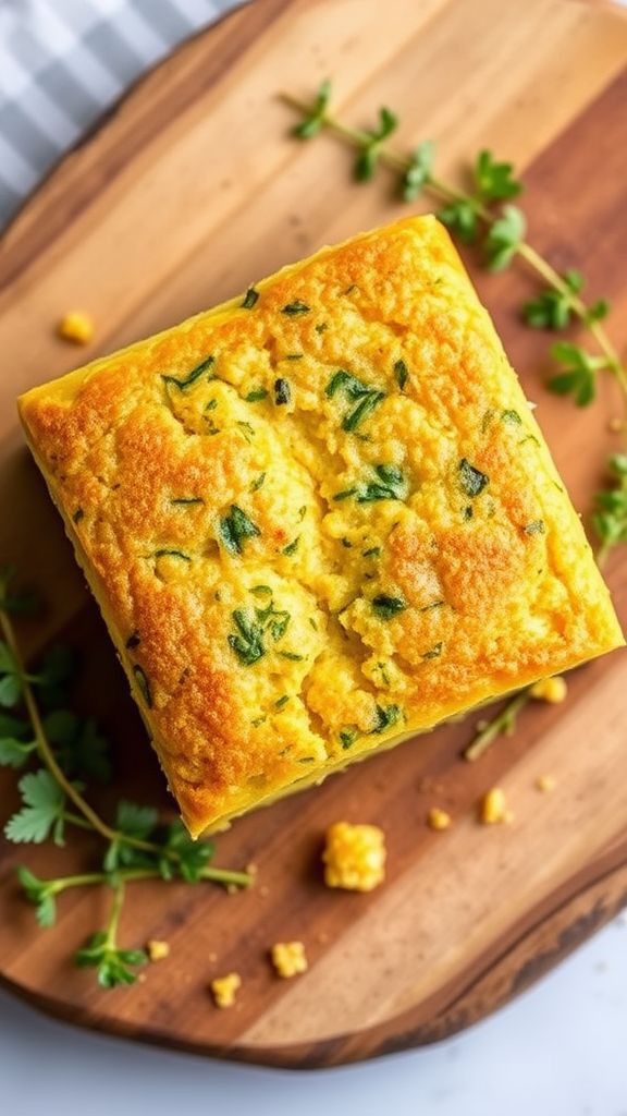 Savory Garlic Herb Vegan Cornbread