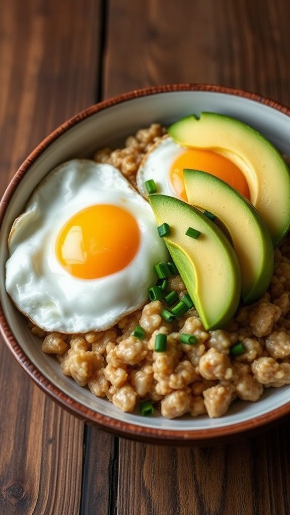 Savory Oatmeal with Avocado and Eggs