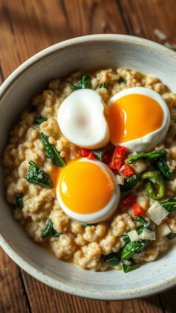 Savory Oatmeal with Poached Egg  