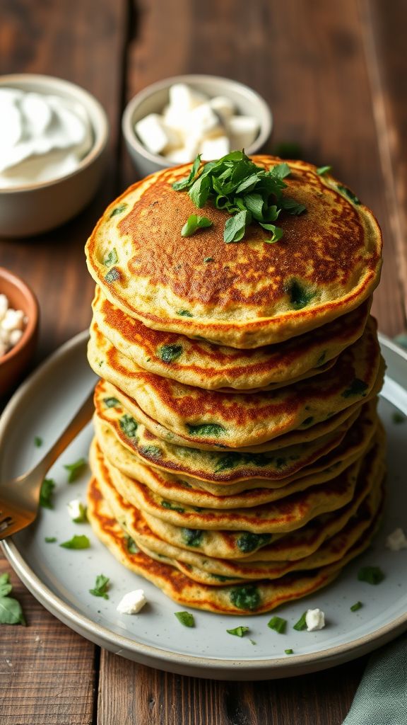 Savory Spinach and Avocado Pancakes