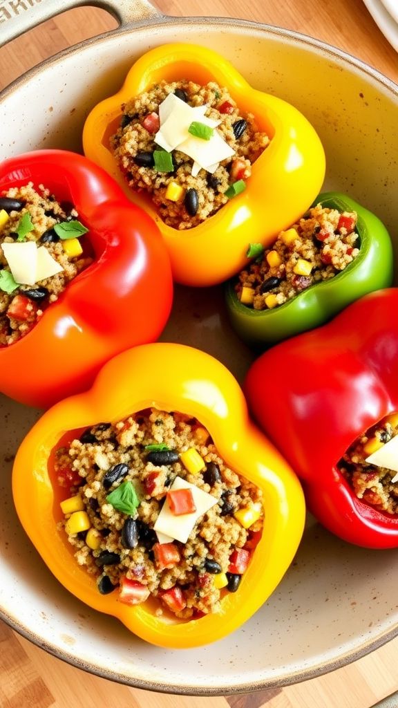 Savory Stuffed Bell Peppers with Quinoa