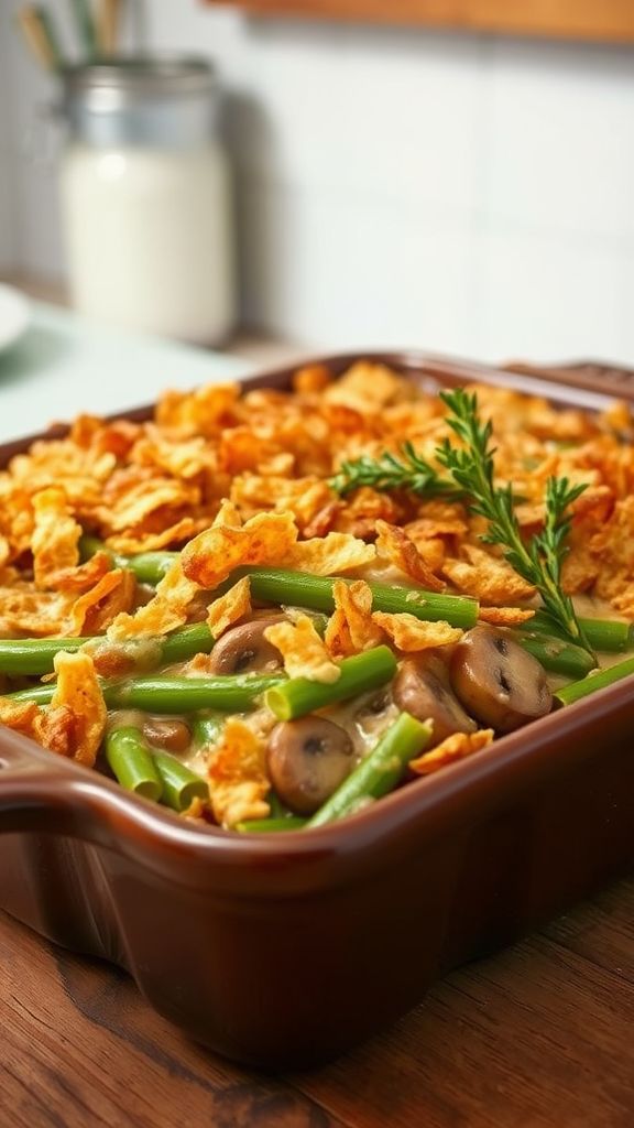 Savory Vegan Green Bean Casserole Delight